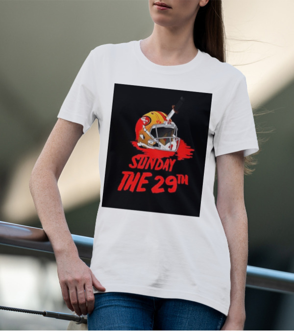 San Francisco 49ers Helmet Sunday The 29th Football Horror T-Shirt