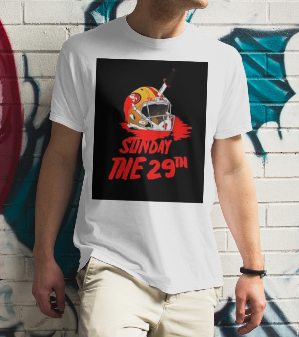 San Francisco 49ers Helmet Sunday The 29th Football Horror T-Shirt