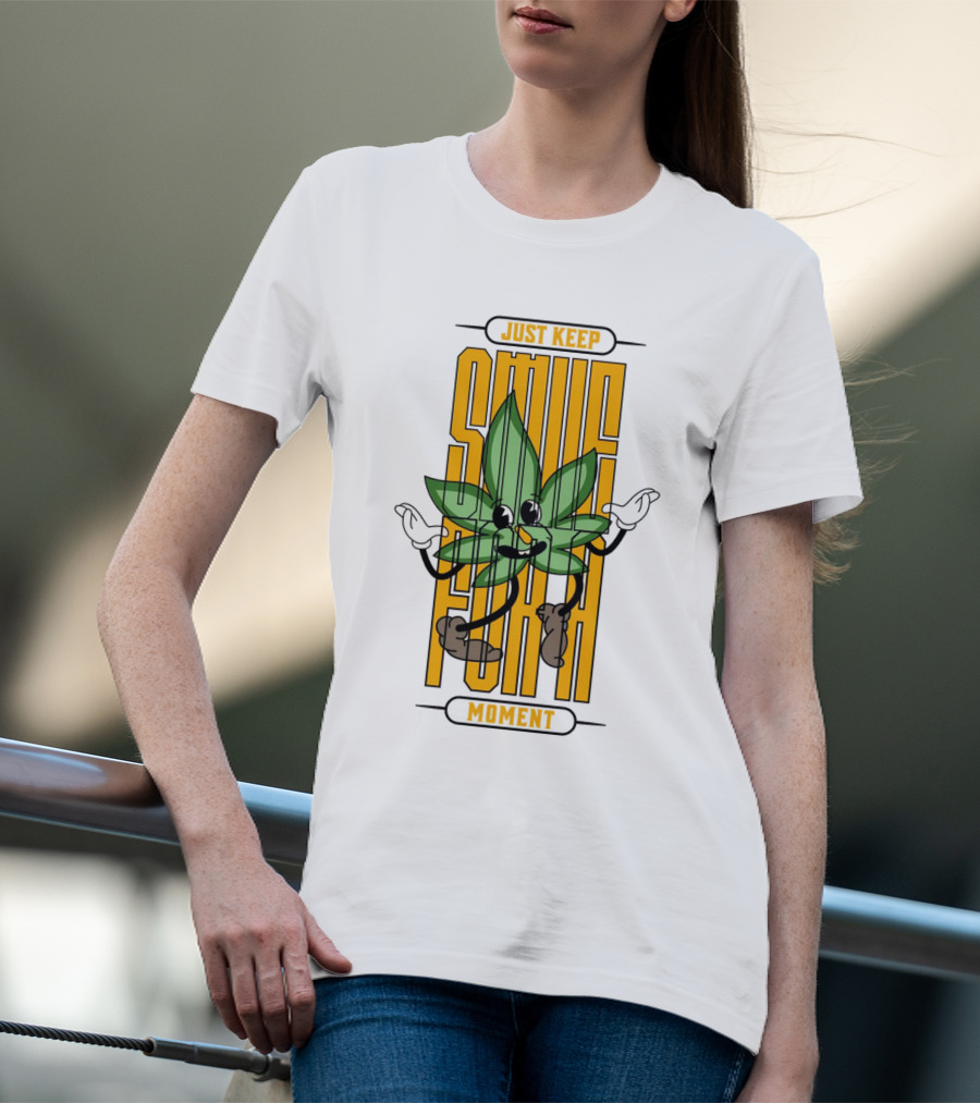 Just Keep Smile For A Moment Leaf Character T-Shirt
