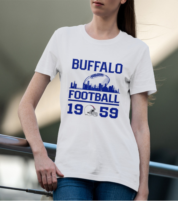 Buffalo Bills Football 1959 Skyline Football Helmet T-Shirt