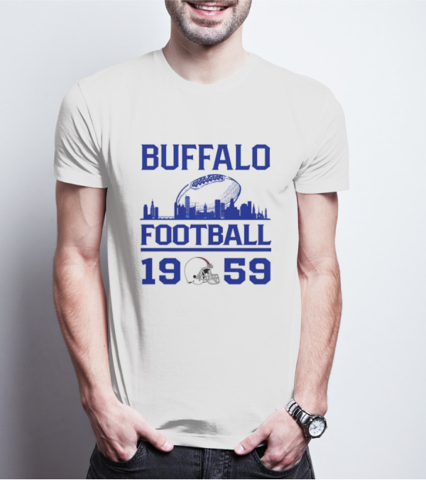 Buffalo Bills Football 1959 Skyline Football Helmet T-Shirt