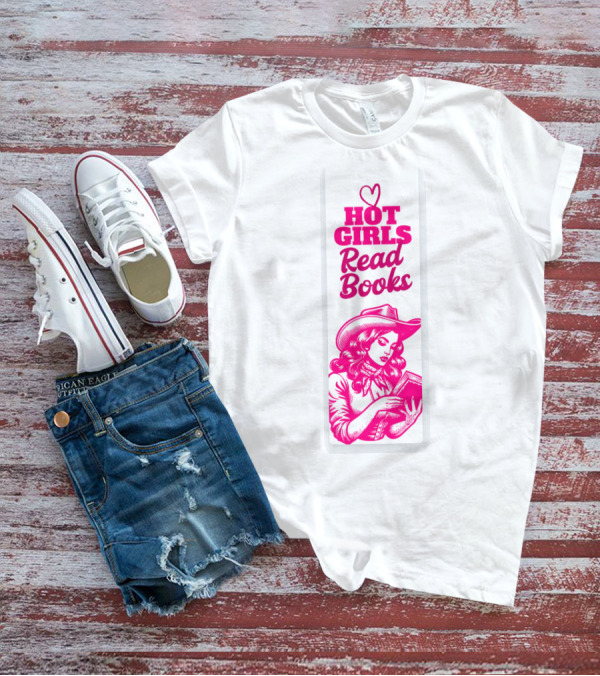 Hot Girls Read Books Cool Vintage Bookmark T-Shirt