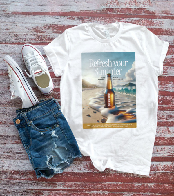 Refresh Your Summer Golden Brew Beach Companion T-Shirt