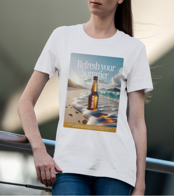 Refresh Your Summer Golden Brew Beach Companion T-Shirt