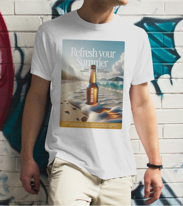 Refresh Your Summer Golden Brew Beach Companion T-Shirt