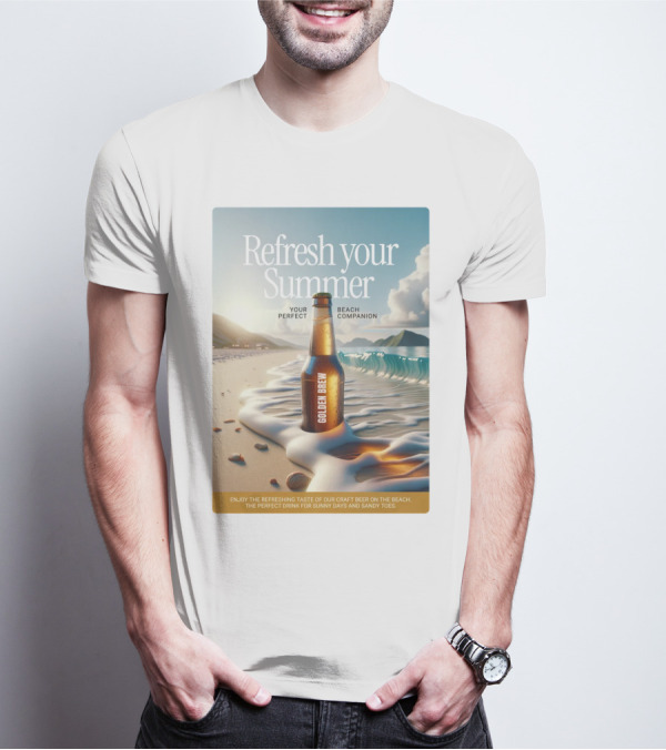 Refresh Your Summer Golden Brew Beach Companion T-Shirt