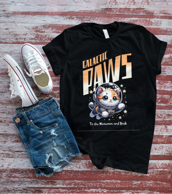 GALACTIC PAWS To The Meowoon And Back T-Shirt