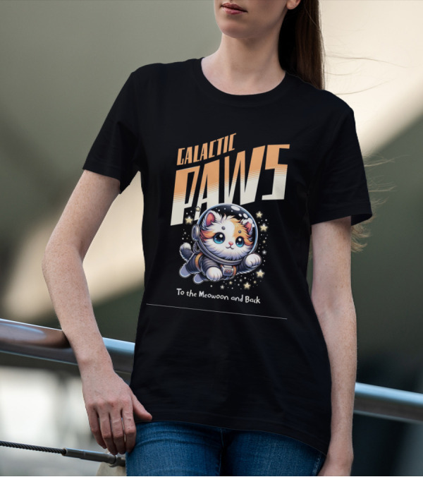GALACTIC PAWS To The Meowoon And Back T-Shirt