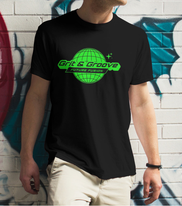 Grit And Groove Future Fusion Global Neon Green Sphere T-Shirt