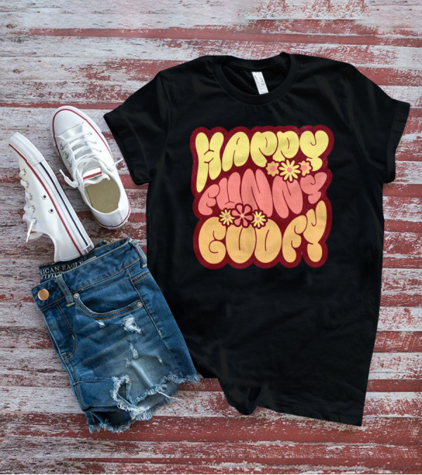 Happy Funny Goofy Retro Flower Power T-Shirt