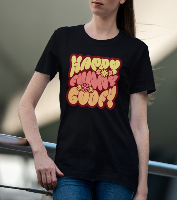 Happy Funny Goofy Retro Flower Power T-Shirt