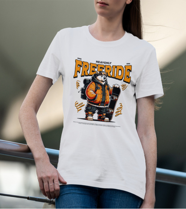 HEAVENLY FREERIDE Polar Bear Snowboard 1968 1995 T-Shirt