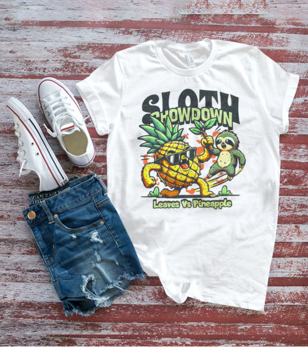 Sloth Showdown Leaves Vs Pineapple T-Shirt
