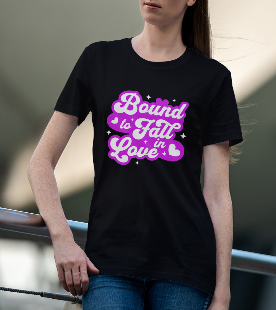 Bound To Fall In Love Purple Heart Stars T-Shirt