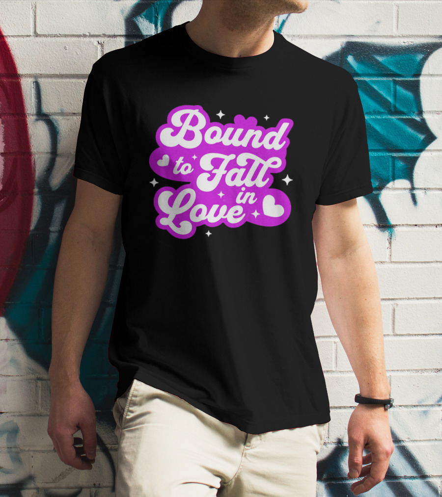 Bound To Fall In Love Purple Heart Stars T-Shirt