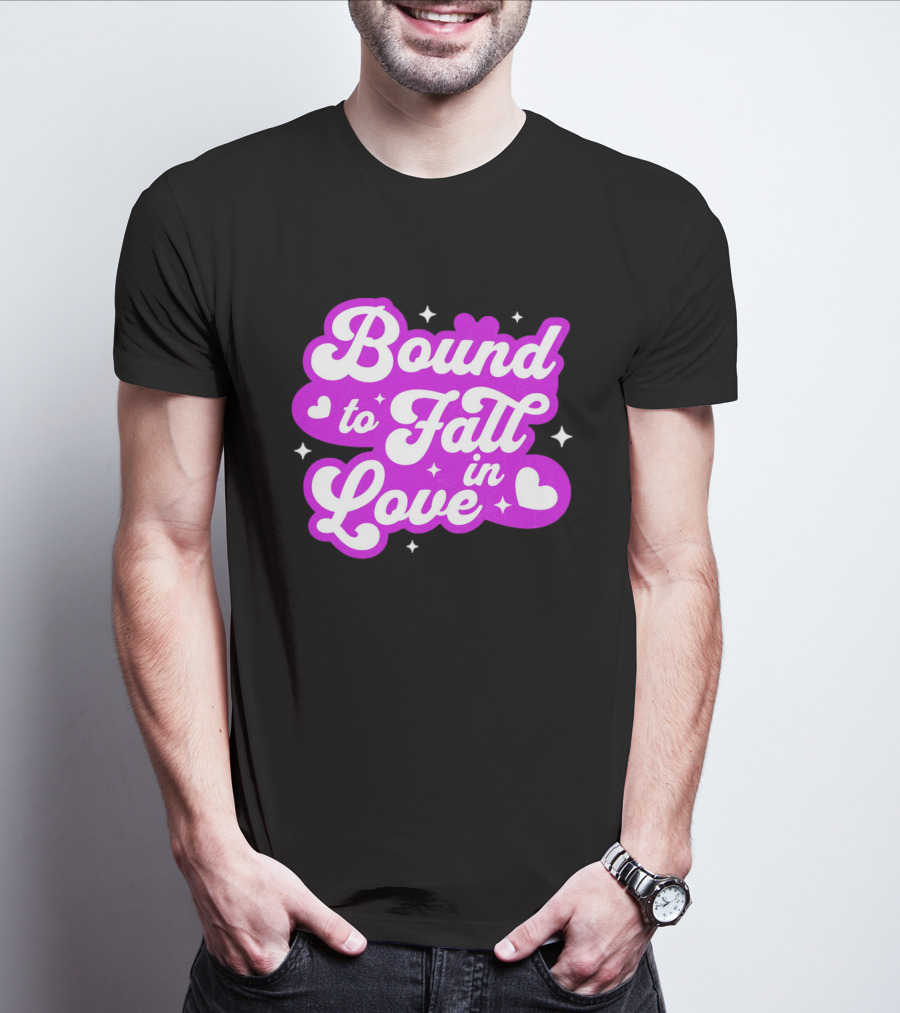 Bound To Fall In Love Purple Heart Stars T-Shirt
