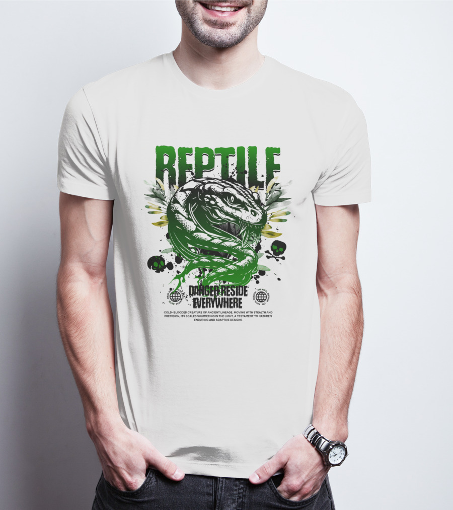 Reptile Danger Reside Everywhere Stealth Creature Of Ancient Lineage T-Shirt