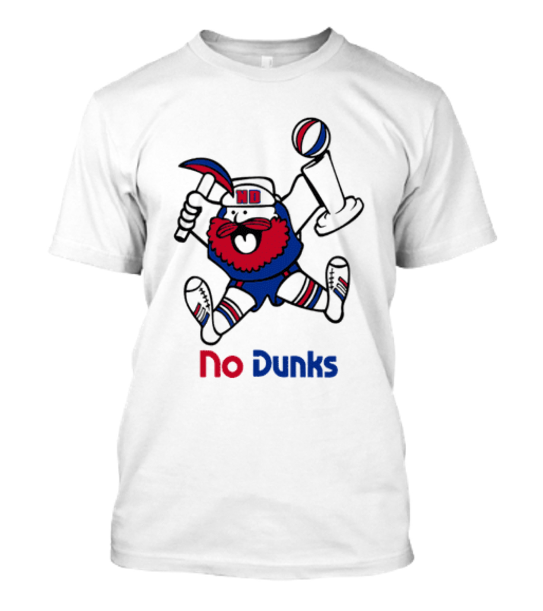No Dunks Basketball Trophy Character With Hat And Beard T-Shirt