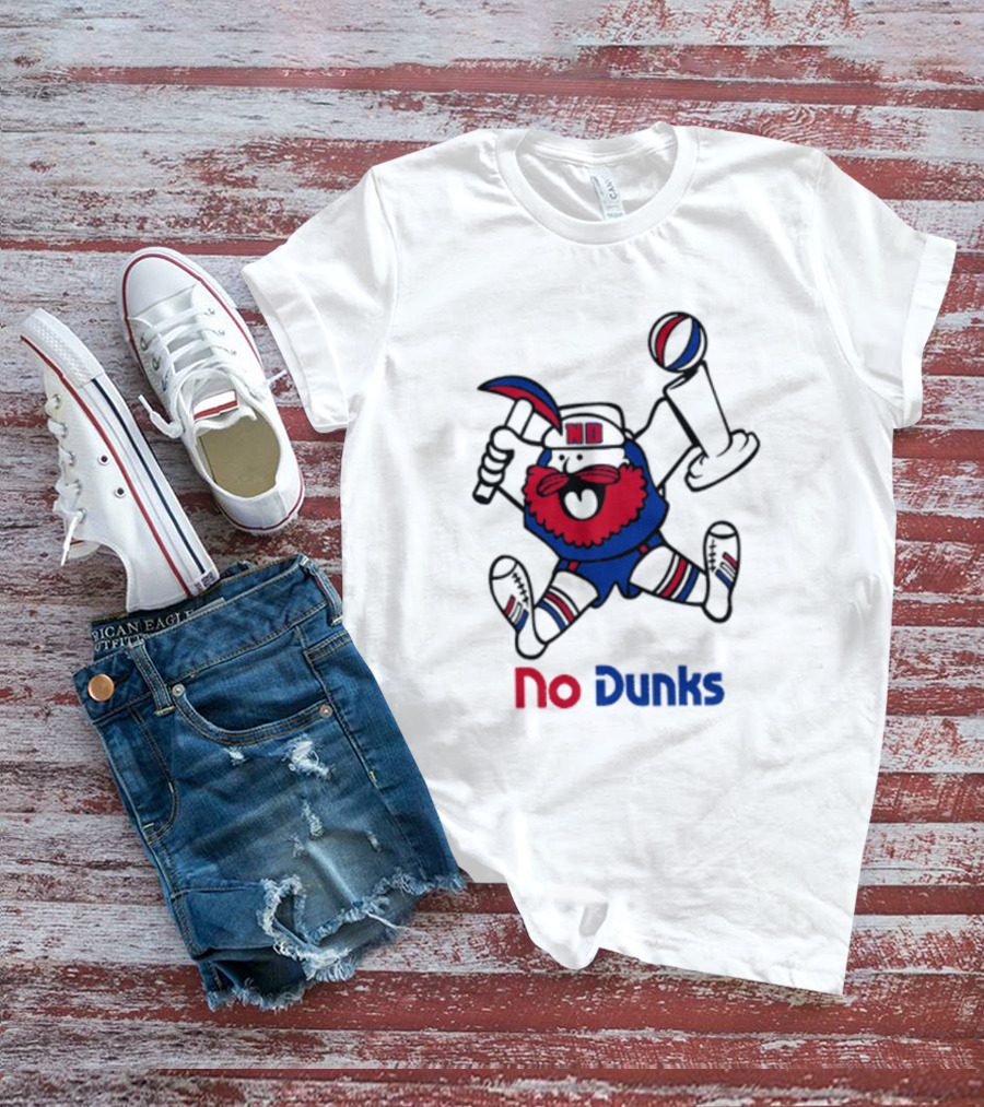No Dunks Basketball Trophy Character With Hat And Beard T-Shirt