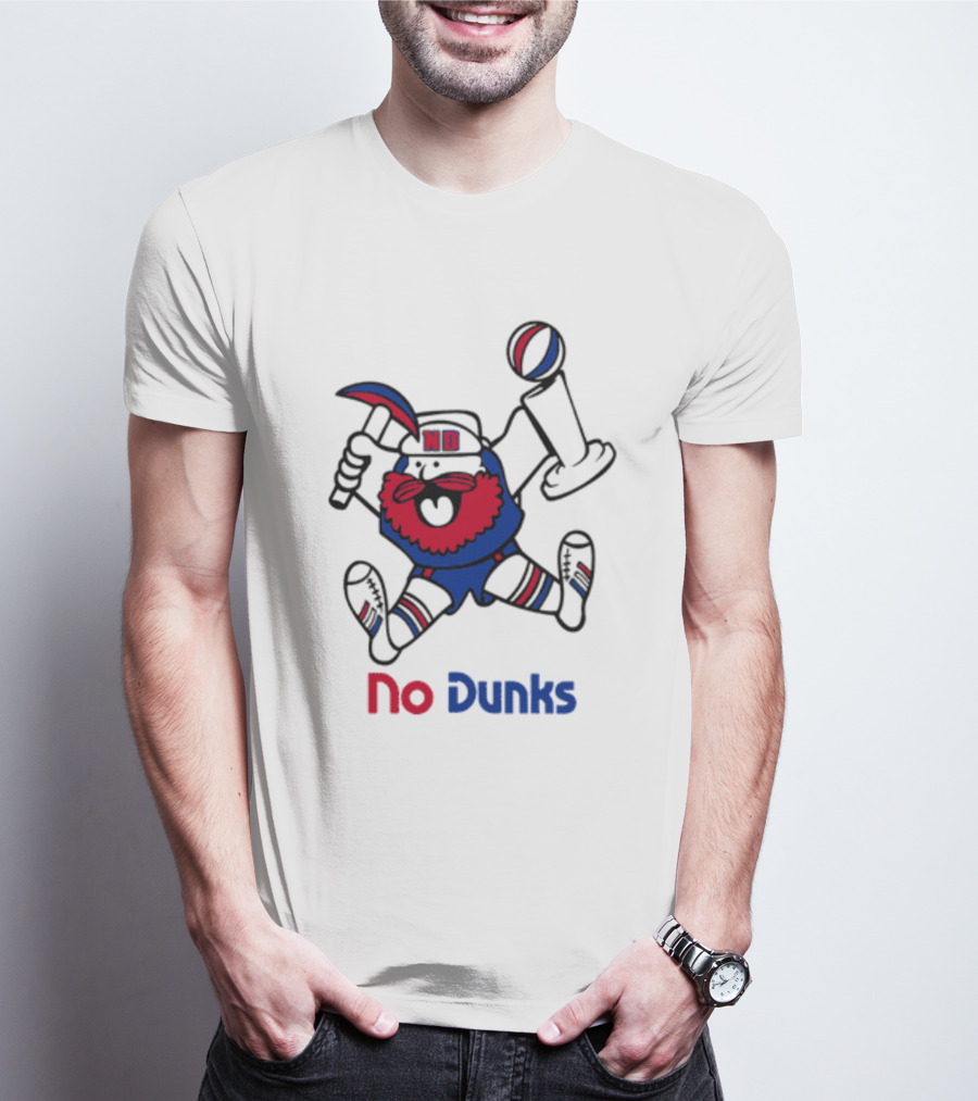 No Dunks Basketball Trophy Character With Hat And Beard T-Shirt