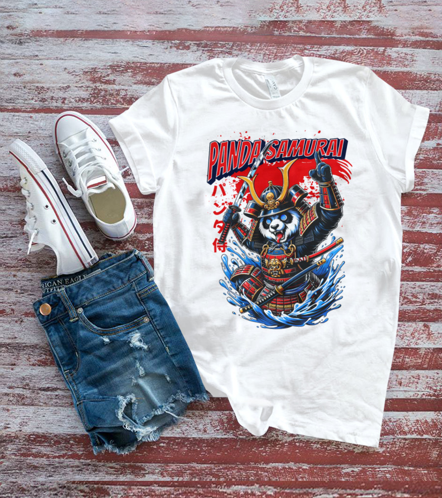 Panda Samurai Cute Japanese Warrior T-Shirt