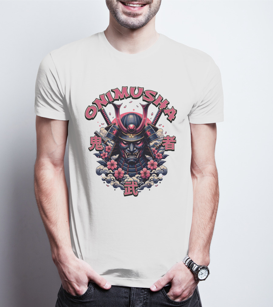 Onimusha Samurai Demon Warrior Flower Clouds T-Shirt