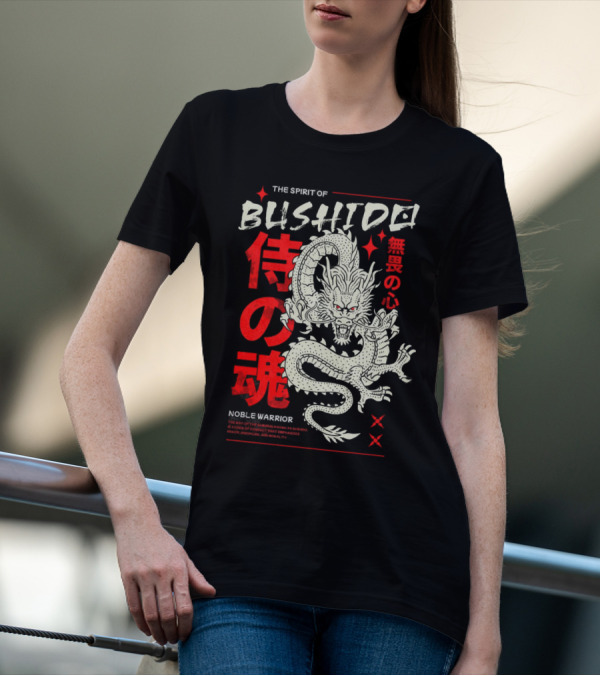THE SPIRIT OF BUSHIDO NOBLE WARRIOR DRAGON T-Shirt