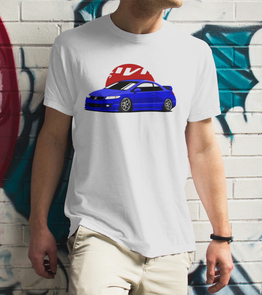 Civic SI JDM Cars Honda Blue Sports Car Japanese T-Shirt