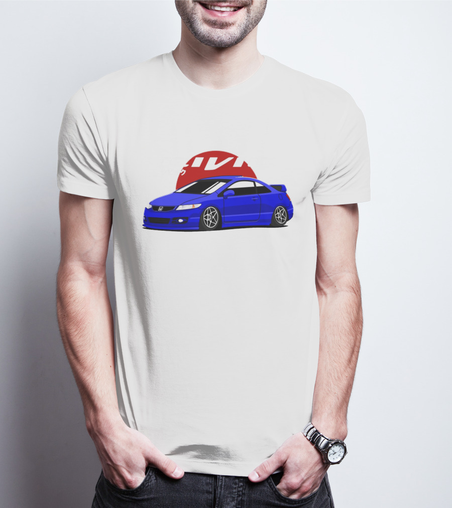 Civic SI JDM Cars Honda Blue Sports Car Japanese T-Shirt
