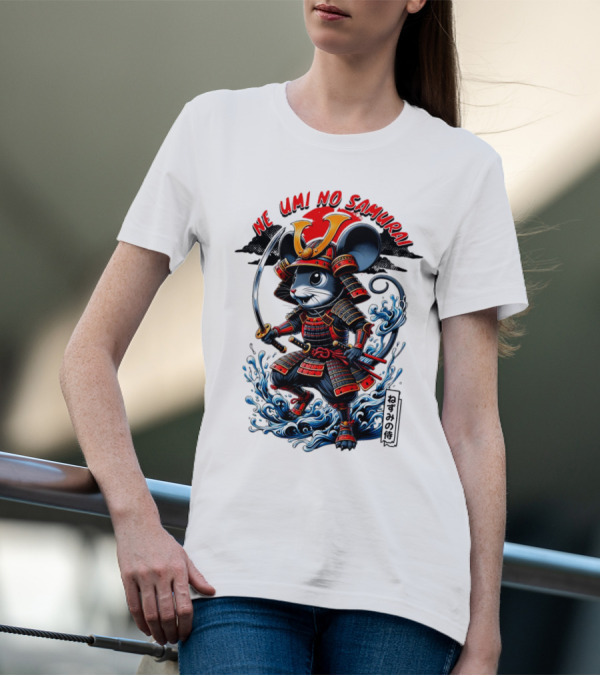 Ne Umi No Samurai Mouse Samurai Cute T-Shirt