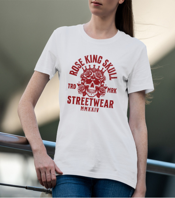 Rose King Skull TRD MRK Streetwear MMXXIV T-Shirt