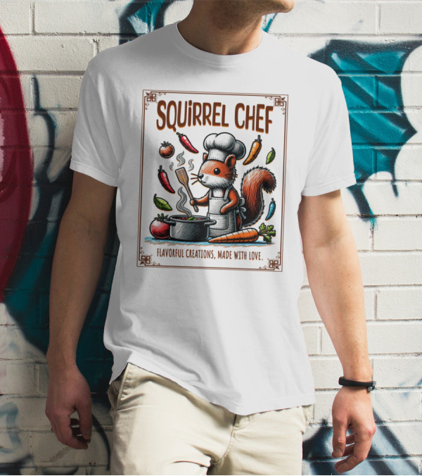 Squirrel Chef Flavorful Creations Made With Love T-Shirt