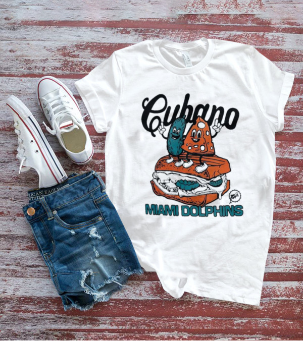 Cubano Miami Dolphins Sandwich Cartoon Characters T-Shirt