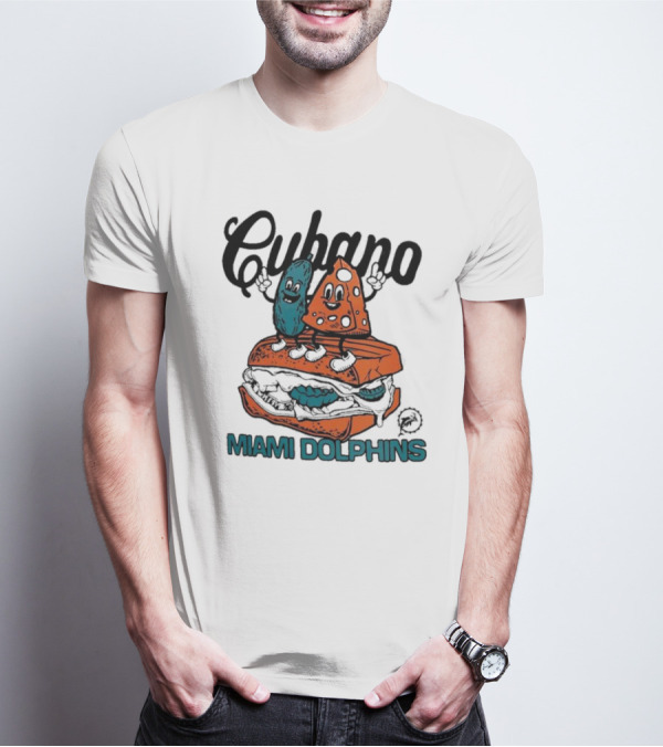 Cubano Miami Dolphins Sandwich Cartoon Characters T-Shirt