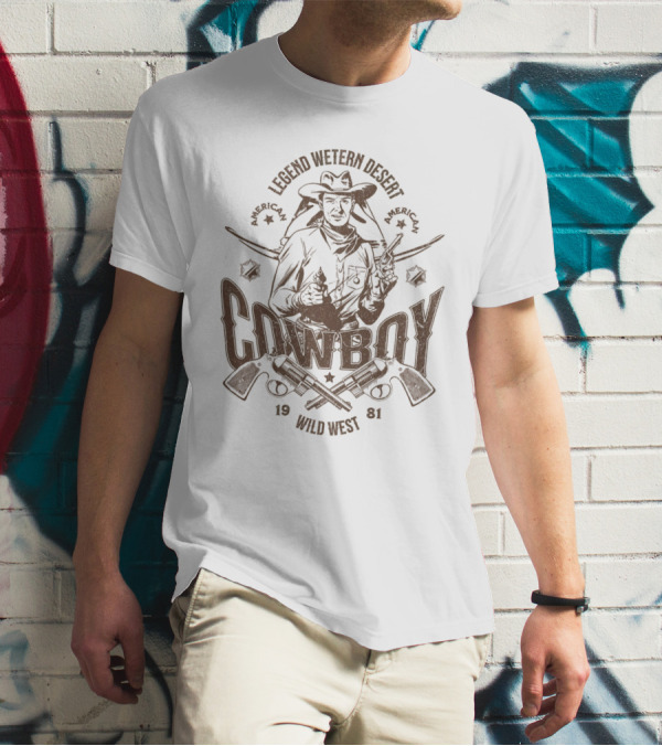 Legend Western Desert American Cowboy Wild West 1981 T-Shirt