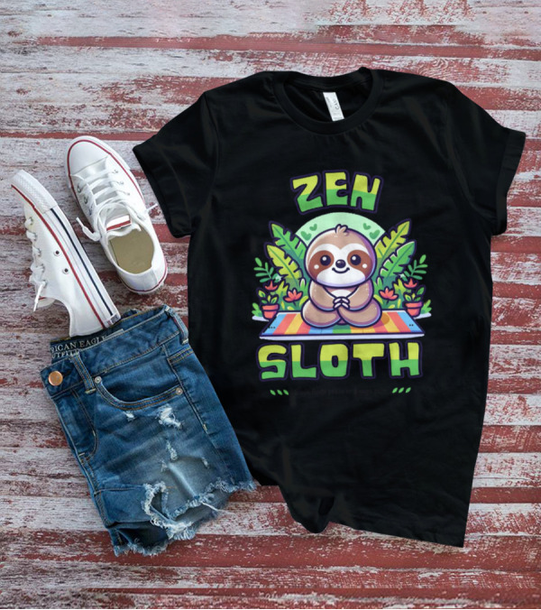 Zen Sloth Finds Peace In A Yoga Pose T-Shirt