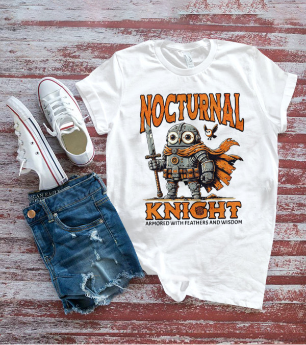 Nocturnal Knight Armored With Feathers And Wisdom Owl T-Shirt