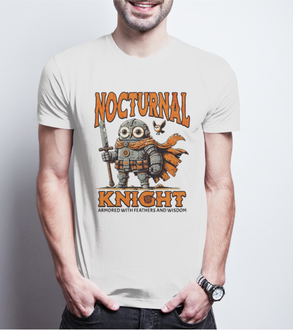 Nocturnal Knight Armored With Feathers And Wisdom Owl T-Shirt