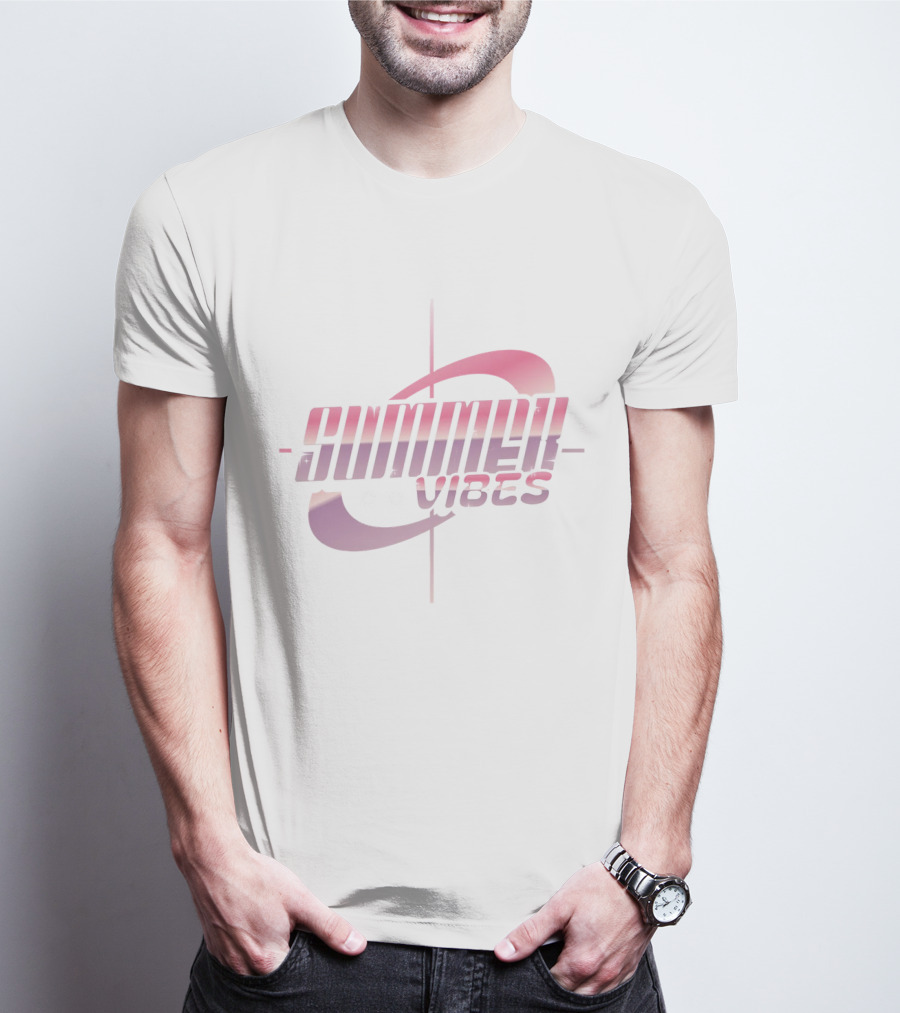 SUMMER VIBES Aesthetic Pink And Purple Planetary T-Shirt