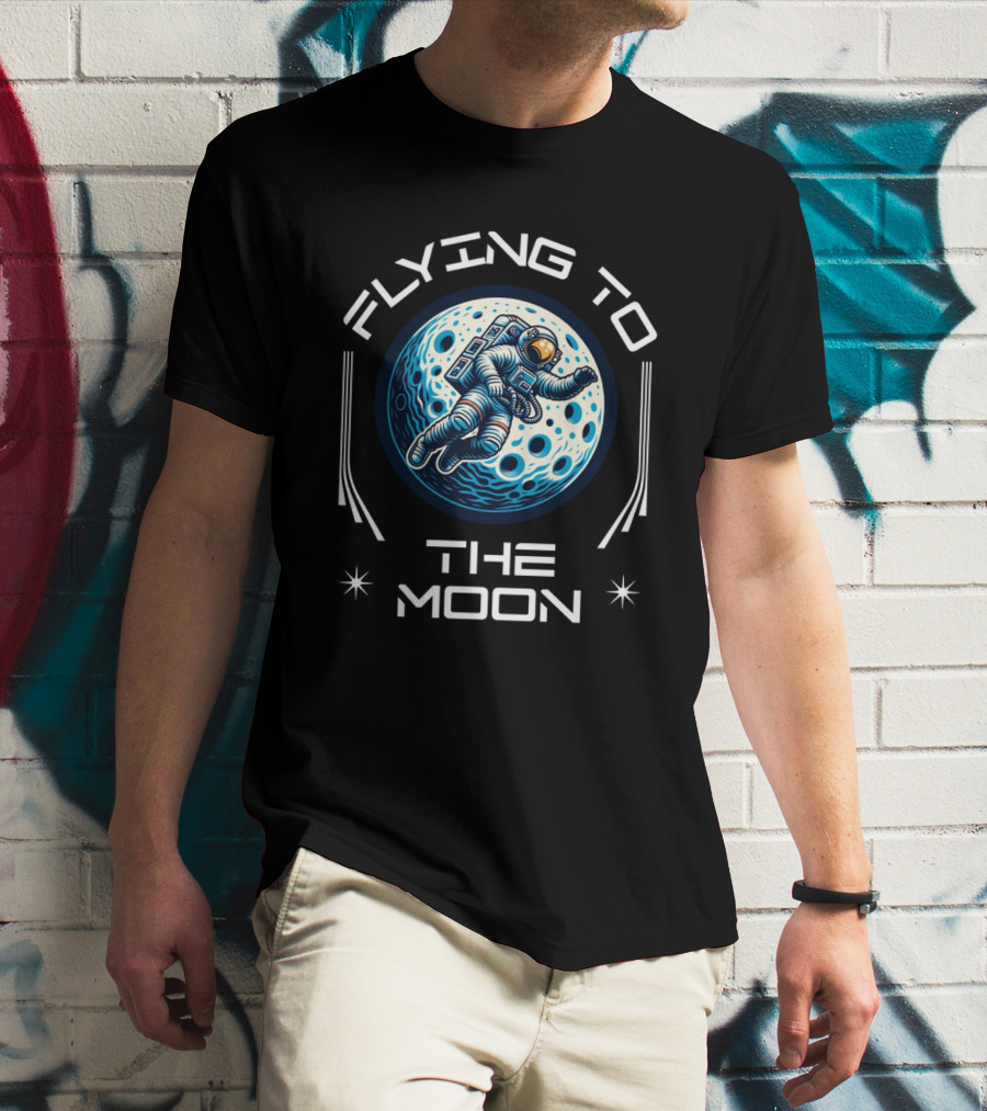 Flying To The Moon Space Astronaut Adventure Lunar Journey T-Shirt