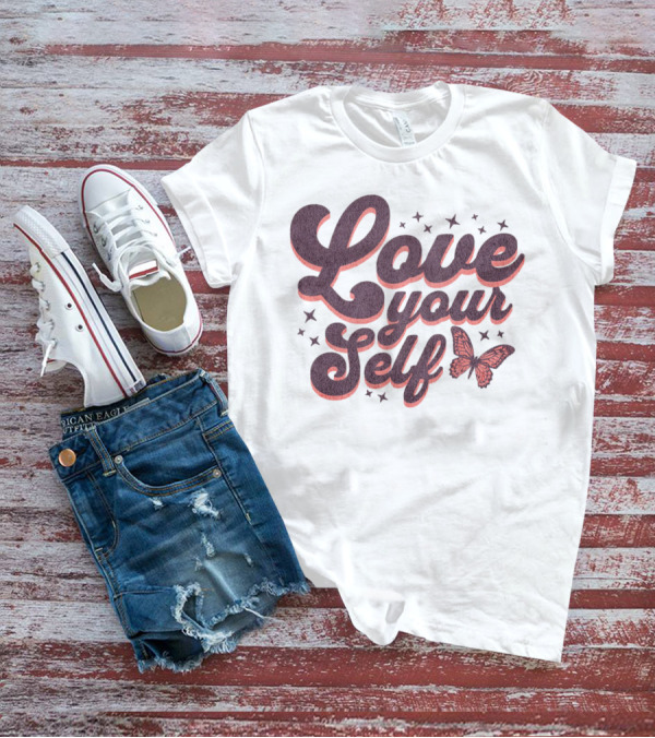 Love Yourself Butterfly With Stars T-Shirt