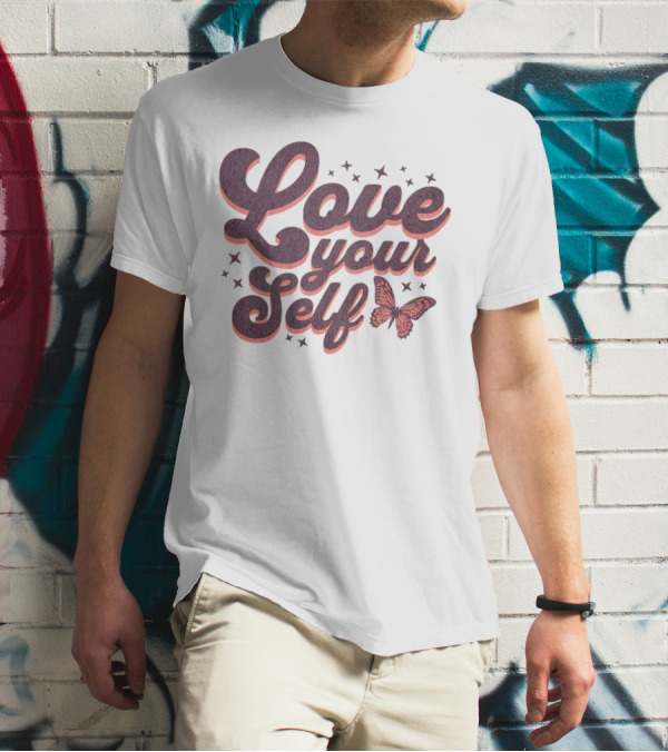 Love Yourself Butterfly With Stars T-Shirt