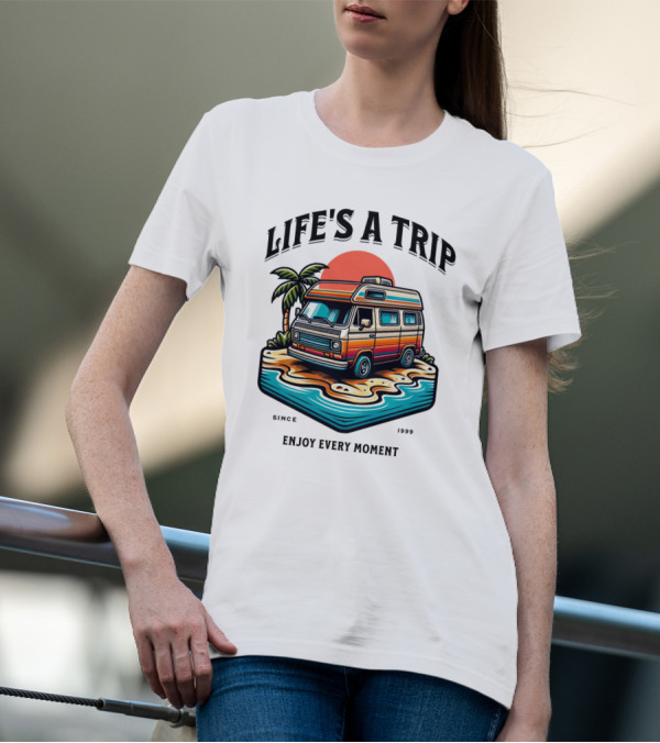 Life's A Trip Vintage Campervan Since 1989 Enjoy Every Moment T-Shirt