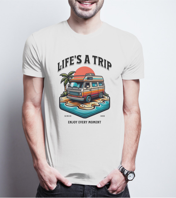 Life's A Trip Vintage Campervan Since 1989 Enjoy Every Moment T-Shirt