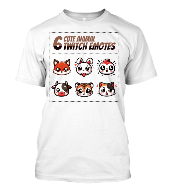 6 Cute Animal Twitch Emotes T-Shirt