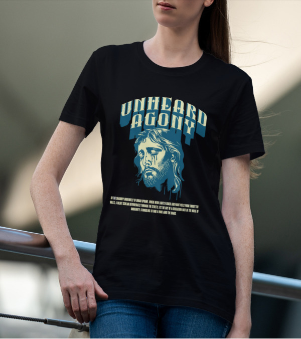 Unheard Agony Neon Lights Silent Scream Struggling Voice Chaos T-Shirt