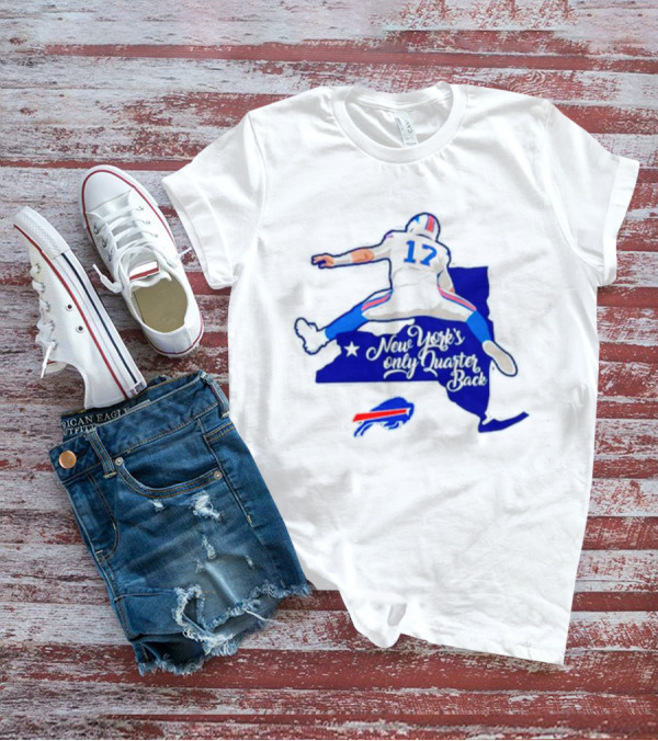 Buffalo Bills 17 New York's Only Quarterback With Iconic Jump And Team Colors T-Shirt