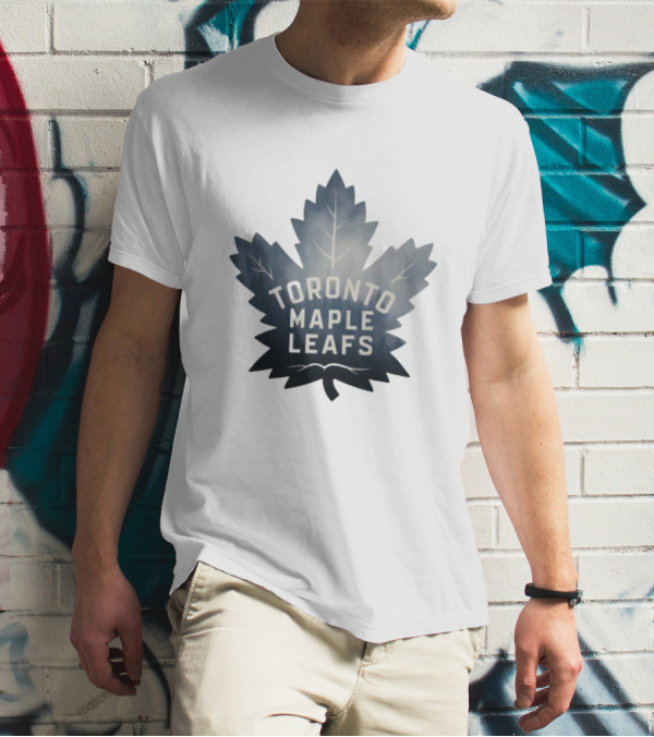 Toronto Maple Leafs Logo In Maple Leaf Shape T-Shirt