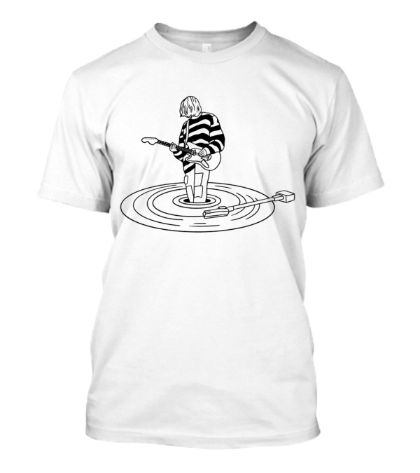 Vinyl Nirvana Vintage Aesthetic Guitarist On Record T-Shirt