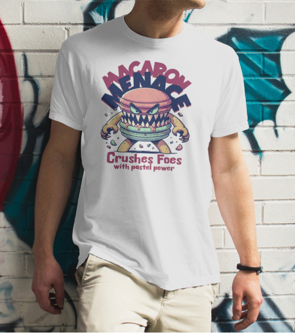 Macaron Menace Crushes Foes With Pastel Power T-Shirt